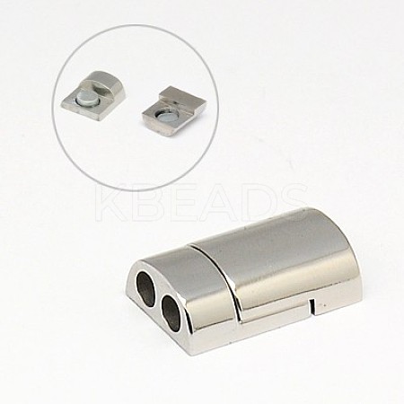 Tarnish Resistant 304 Stainless Steel Magnetic Clasps with Glue-in Ends LS-STAS-I011-02-1