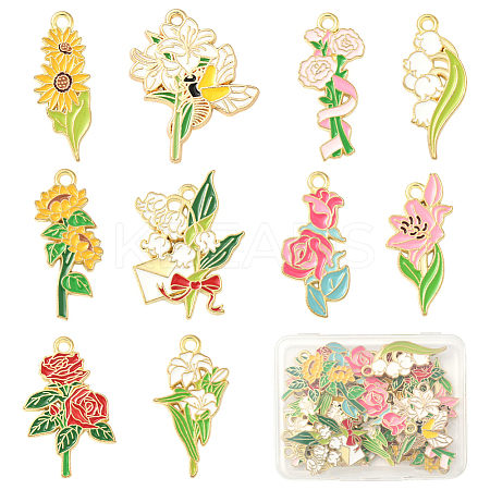 20Pcs 10 Styles Alloy Enamel Pendants ENAM-SC0007-21-1