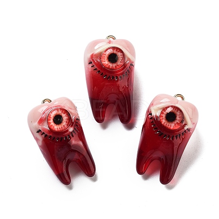 Eyeball Theme Opaque Resin Enamel Pendants RESI-D076-02B-1