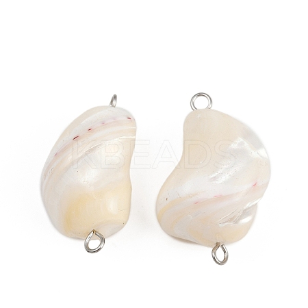 Natural Shell Nuggets Connector Charms STAS-D378-29P-1