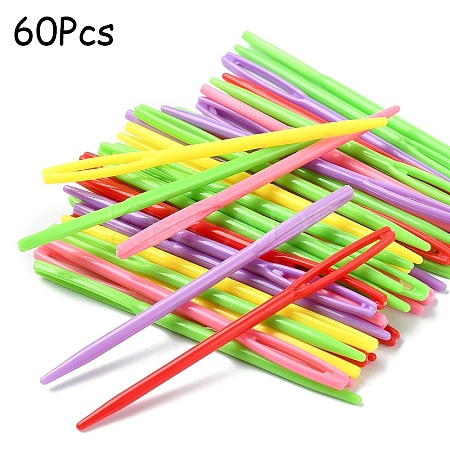 Child Plastic Knit Needles Sewing Knitting Cross Stitch TOOL-YW0001-78B-1