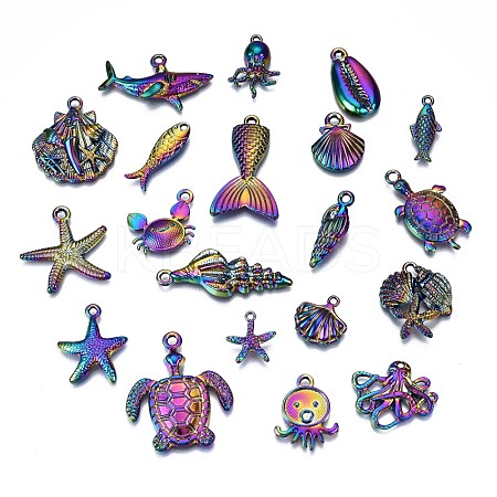 Rainbow Color Alloy Pendants PALLOY-S180-178-NR-1