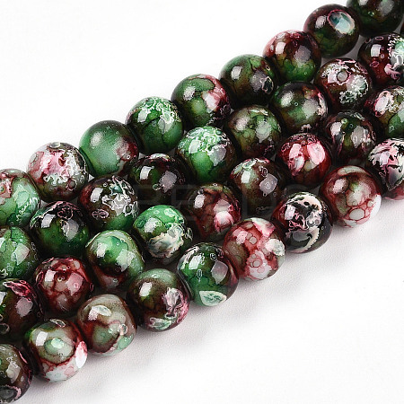 Baking Paint Glass Beads X1-DGLA-N003-8mm-A09-1