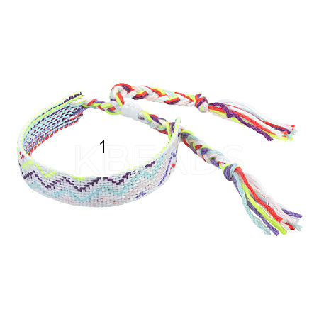 Cotton Braided Wave Pattern Cord Bracelet FIND-PW0013-002A-1