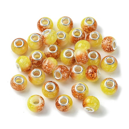 Two Tone Glass European Beads GPDL-K003-01B-1