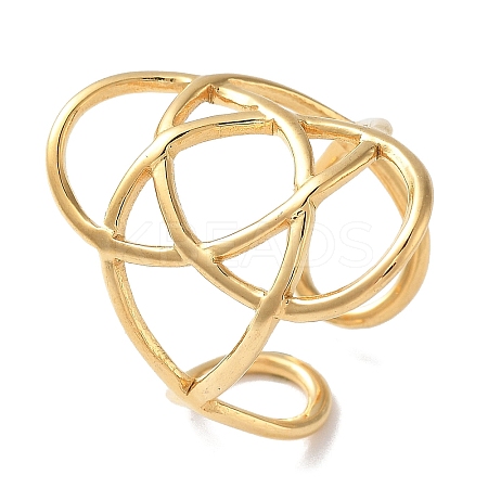 304 Stainless Steel Open Cuff Rings for Women RJEW-M020-07G-05-1