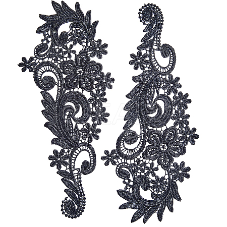 Polyester Embroidery Flower Lace Appliques DIY-WH0409-62-1