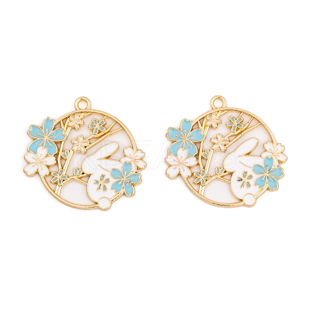 Rack Plating Alloy Enamel Pendants FIND-A040-05B-02G-1