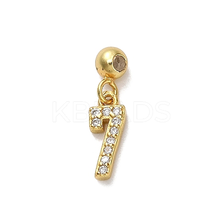 925 Sterling Silver Micro Pave Clear Cubic Zirconia European Dangle Charms STER-A045-01G-7-1