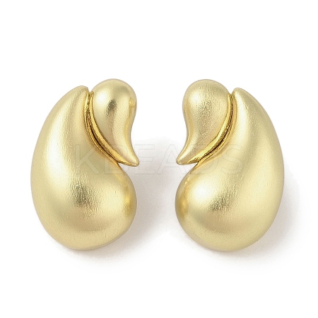 Teardrop Brass Stud Earrings for Women EJEW-Q389-03A-G-1