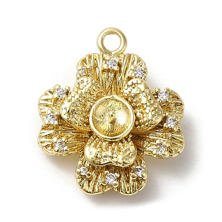 Rack Plating Brass Cubic Zirconia Pendants KK-M267-14G-1