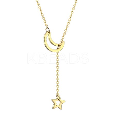 Simple and Stylish 304 Stainless Steel Lariat Necklaces WC5409-3-1