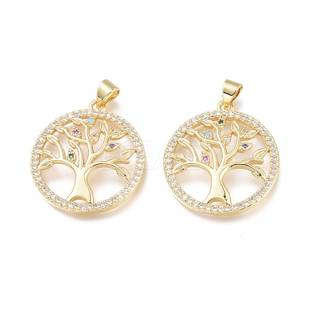 Brass Micro Pave Cubic Zirconia Pendants ZIRC-L076-043G-1