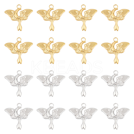 12Pcs 2 Colors Ion Plating(IP) 304 Stainless Steel Pendants STAS-UN0045-04-1