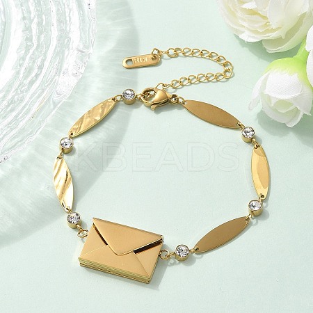 304 Stainless Steel Oval Link Bracelets BJEW-U030-01G-1