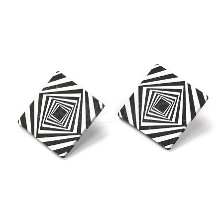 Resin Stud Earrings EJEW-I257-01E-1