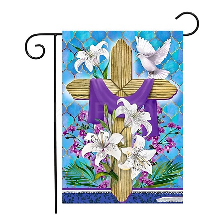 Cross Pattern Garden Flag for Religion WG77979-01-1