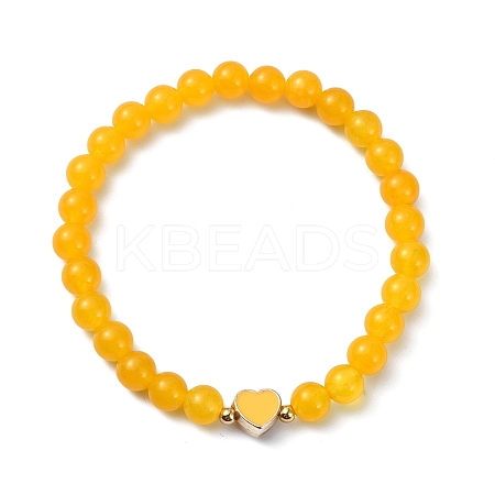 Natural Malaysia Jade Round Beaded Stretch Bracelets BJEW-JB09881-02-1