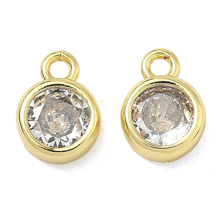 Brass with Clear Cubic Zirconia Pendants LS-KK-I476-12G-1