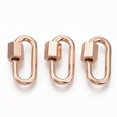 Brass Screw Carabiner Lock Charms KK-T047-08RG-1