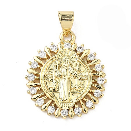 Brass Micro Pave Cubic Zirconia Pendants KK-A282-06B-G-1