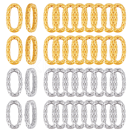 40Pcs 2 Colors Brass Linking Rings KK-PH0012-20-1