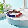 Bling Polymer Clay Rhinestone Curved Tube Beads Stretch Bracelet for Women BJEW-JB07490-05-2