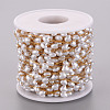 Handmade ABS Plastic Imitation Pearl Beaded Chains STAS-T052-39G-3