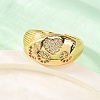 Brass Micro Pave Clear Cubic Zirconia Cuff Rings for Women RJEW-U047-04G-2