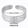 Stylish European and American Flower 304 Stainless Steel Cuff Bangles for Women WA6285-1-1