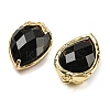 Natural Obsidian Faceted Pendants G-M431-06G-07-2