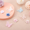 24Pcs 12 Style 3D Rose Organgza Lace Embroidery & Butterfly Ornament Accessories DIY-BT0001-48-6