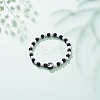 Polymer Clay Yin Yang & Acrylic Round Beaded Stretch Bracelet for Women BJEW-JB08529-2