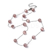 304 Stainless Steel Cat Eye Round Beads Handmade Chain Necklaces for Women NJEW-C073-01P-01-4