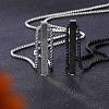 2Pcs 2 Color Stainless Steel Minimalist Rectangle Pendant Necklaces Set JN1123A-4