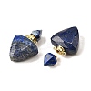 Natural Lapis Lazuli Perfume Bottle Pendants G-L623-10G-04-2