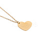 Stainless Steel Heart Pendant with Mirror Polished Surface and Engravable Design ST0415190-1