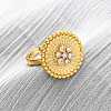 Brass Micro Pave Cubic Zirconia Cuff Rings RJEW-D323-05G-3