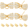 5 Pairs Rack Plating Brass Micro Pave Cubic Zirconia Earring Findings KK-BBC0027-84-1