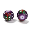 Christmas Theme Baking Paint Glass Beads LAMP-I028-08C-2
