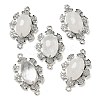 Natural Quartz Crystal Faceted Oval Connector Charms G-G181-06P-08-1