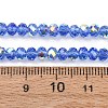 Electroplate Transparent Glass Beads Strands EGLA-A046-01A-17-4