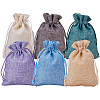 30Pack 6 Color Burlap Bags with Drawstring Gift Bags Jewelry Pouch for Wedding Party and DIY Craft ABAG-BC0001-01-1