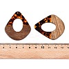 Transparent Resin and Walnut Wood Pendants RESI-T057-07D-4