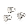 Tarnish Resistant Stainless Steel Cuff Ring Findings PW-WG67428-05-5