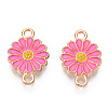 Zinc Alloy Enamel Sunflower Connector Charms ENAM-E011-01KCG-06-3
