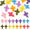 16Pcs 8 Colors Flocking Resin Pendants RESI-TA0002-77-1