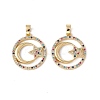 Brass Micro Pave Cubic Zirconia Pendants KK-E068-VC066-2