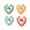 Mushroom Handmade Lampwork with Grade A Round Glass Seed Beads and Rack Plating Alloy Open Back Bezel Pendants and Electroplate Glass Beads Pendants PALLOY-MZ00689-1