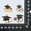 40Pcs 4 Styles Rack Plating Alloy Enamel Pendants ENAM-CJ0004-36-8
